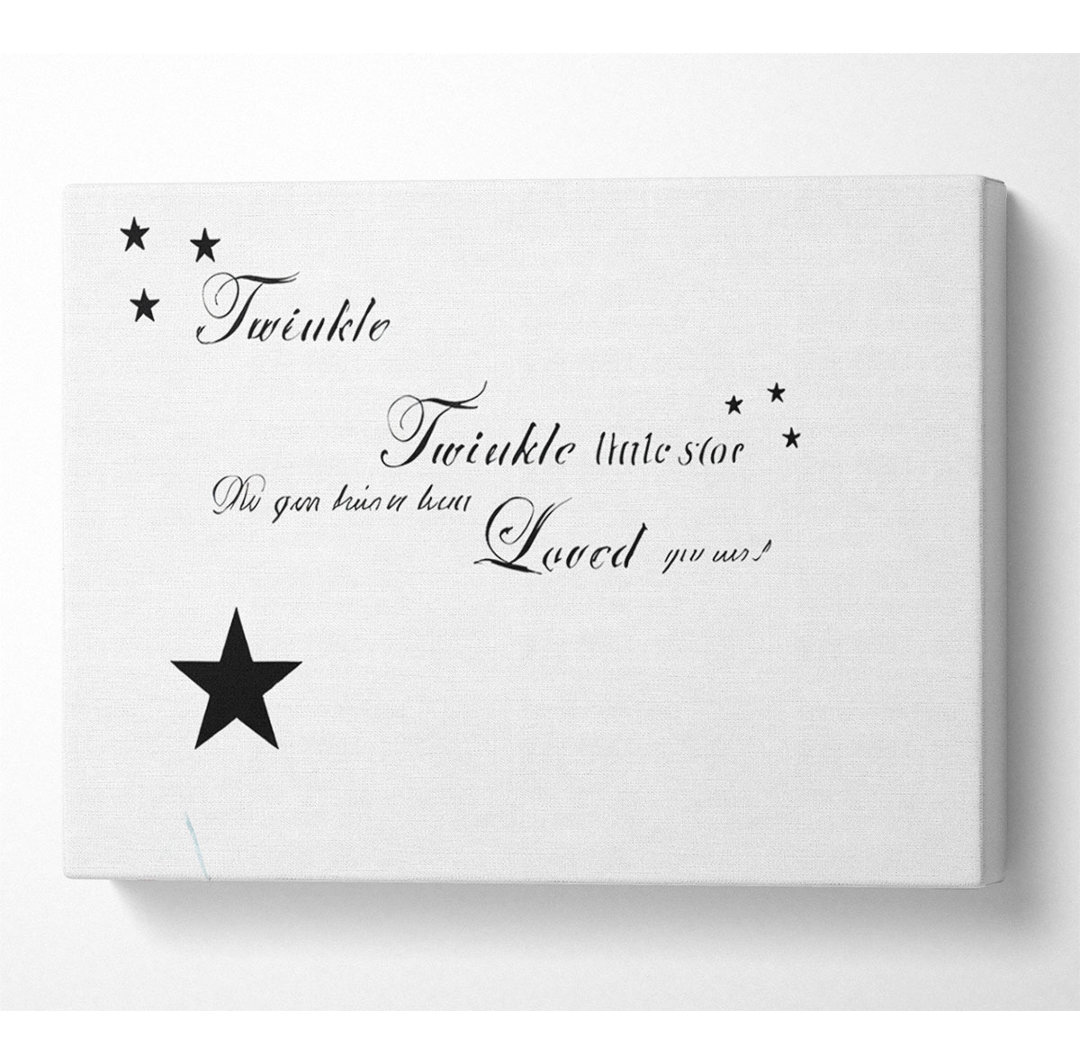 Kinderzimmer Zitat Twinkle Twinkle Little Star 1 Weiß - Druck