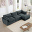 Canapé modulaire en L à 3 places, canapé 3 places avec 1 repose-pieds mobile, assise en T, confortable, large et profond, Chenille Gary