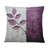 Coussin décoratif à motif de feuilles mauves - prune mauve