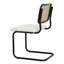 Ensemble de 2 chaises de salle à manger de style Mid-Century modernes en velours avec dossier naturel, beige