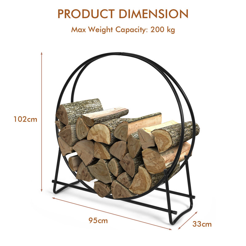 95cm W Metal Log Rack