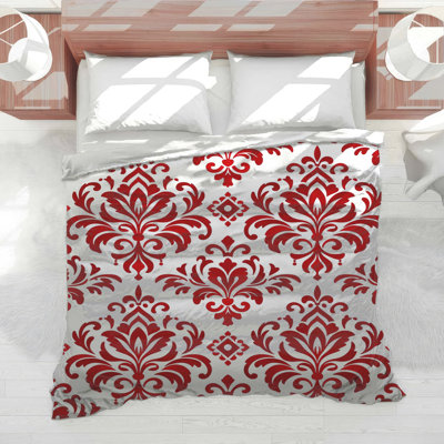 Red Damask Pattern Comforter