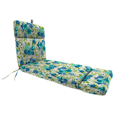 Coussin de chaise longue d'extérieur 72 "x 22" avec attaches et boucle