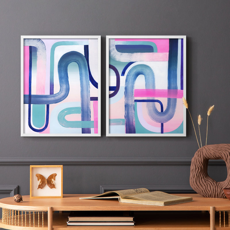 «Prismatic Evening I», reproduction encadrée de qualité supérieure - prête à être accrochée - aucun clou requis - aucun clou requis
