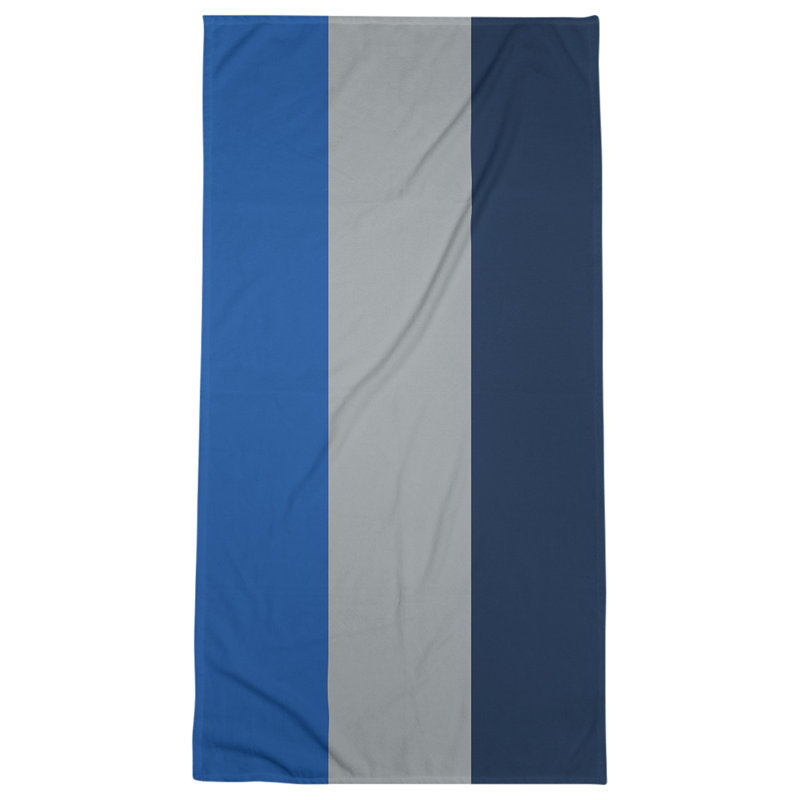 Lightweight Bath Towel, Royal Blue/Gray/Navy Blue, Poly/Cotton
