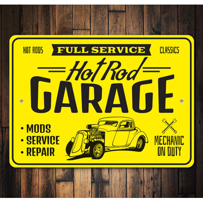 Enseigne de mécanicien de garage à service complet Hot Rods