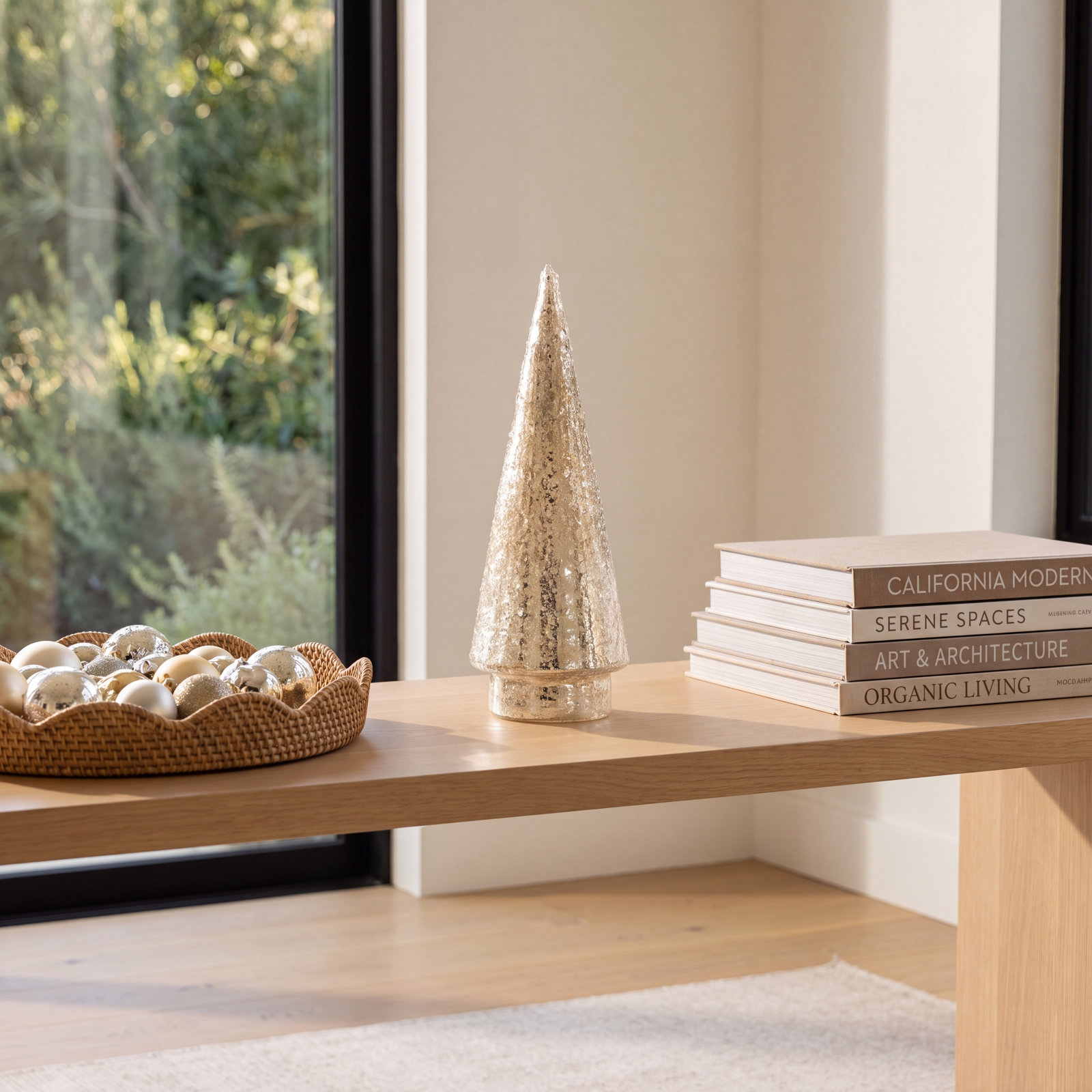 Lighted Metallic Tabletop Tree, 10 in x 3.5 in