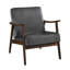 Chaise d'appoint en mousse, design moderne de style Mid-Century, velours gris foncé, chaise à structure en bois massif stable avec tissu en velours, flair, fabrication durable-215446446