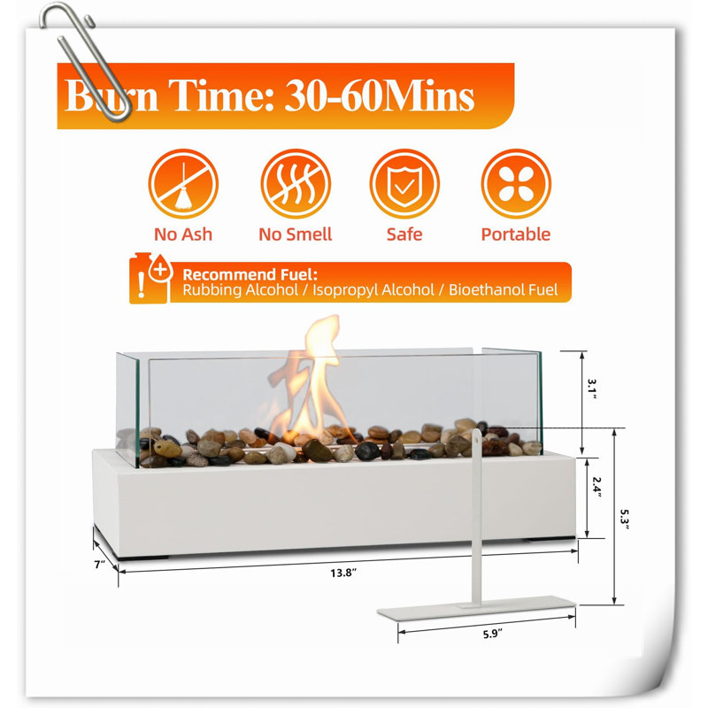Tabletop Fire Tabletop Fireplace with Flame Guard