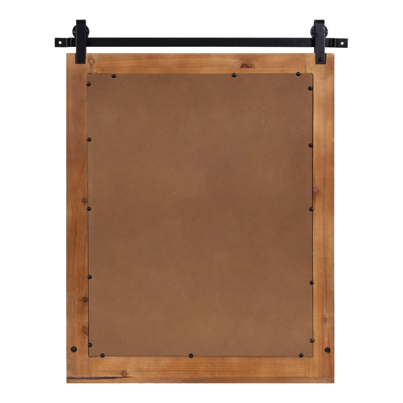 Dayanah Wood Mirror with Shelves, Rustic Brown