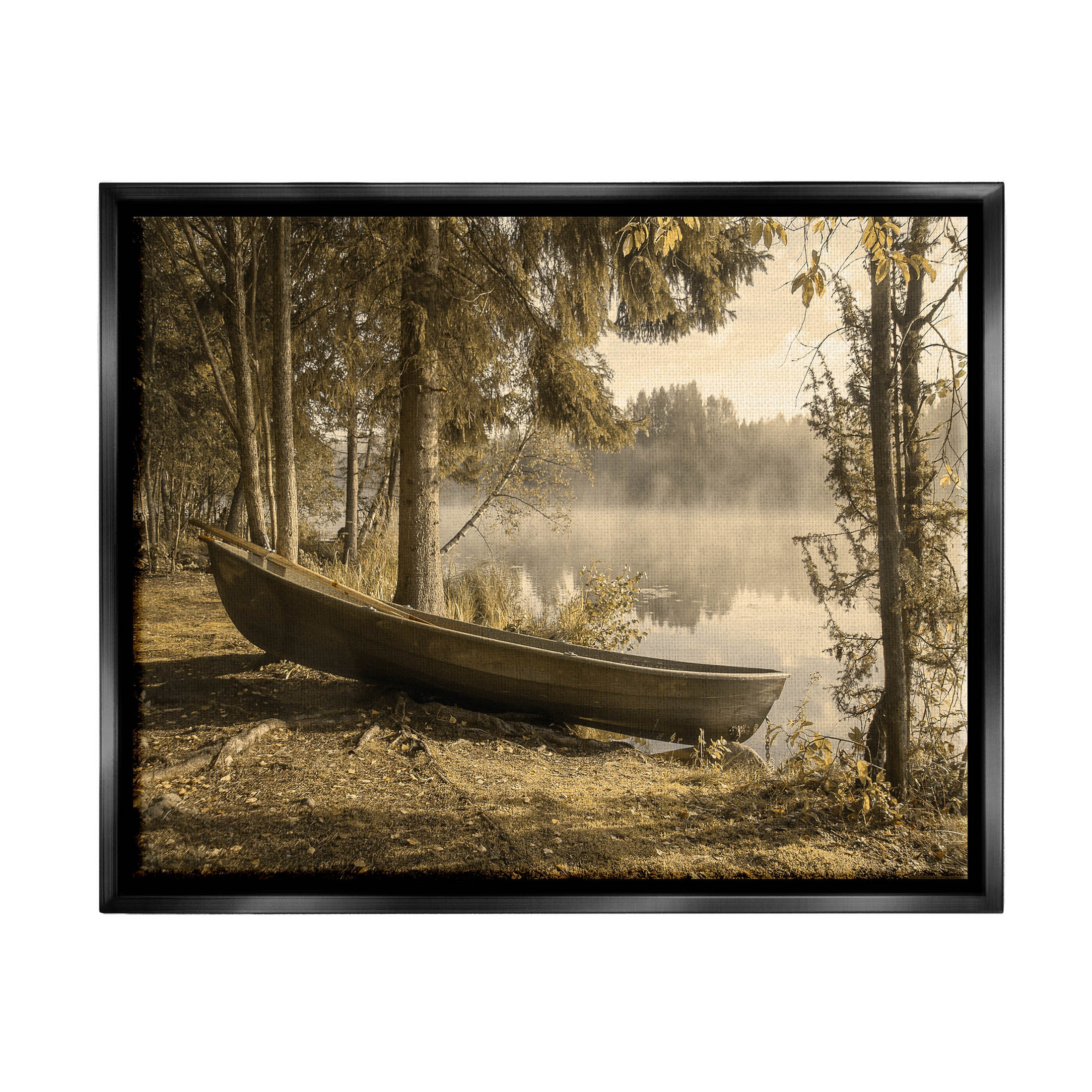 Stupell Industries Lakeside Canoe Forest Wilderness Framed Floater ...