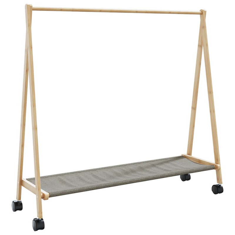  Clothes Rack With Shelves And Wheels 41.7"X13.4"X41.9" Bamboo