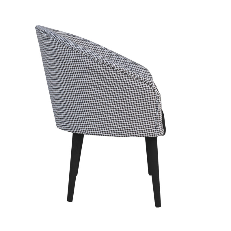 Plum Upholstered Barrel Chair, Black