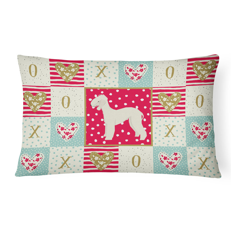  Coussin rectangulaire d'extérieur avec bourre Bedlington Terrier Love