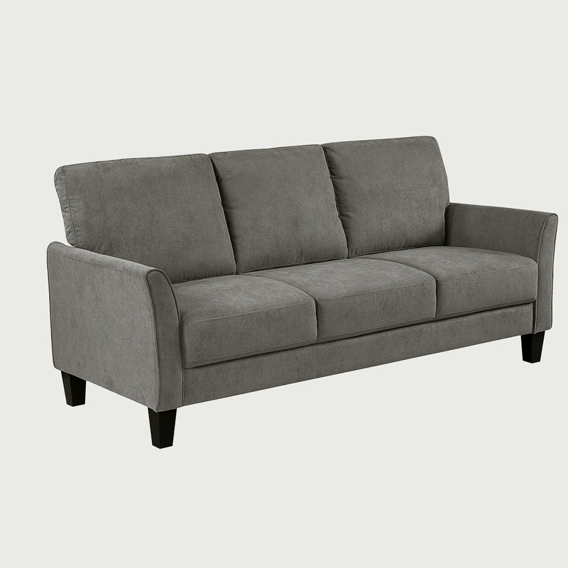 Canapé 3 places Modern, Gris brun, H 36,5 po x l 78,5 po x P 34 po, 3