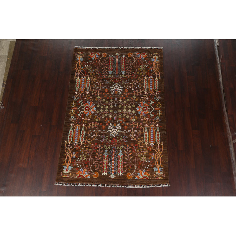 Tapis en laine à teinture végétale Ziegler noué à la main 5 x 8