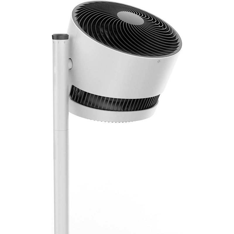 BONECO F220 Pedestal Fan Air Circulator White with 4 Speeds - Height Adjustable, Quiet, Floor Standing Fan for Home, Bedroom, Living Room & Office Use