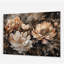 Crème brun pivoines en mouvement - pivoines, art mural acrylique moderne-101524826