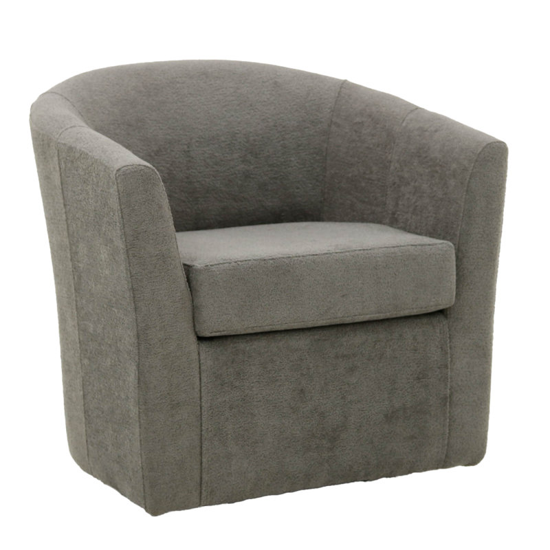 Fauteuil demi-tonneau pivotant 31 po Hansell, Mélange de polyester gris foncé