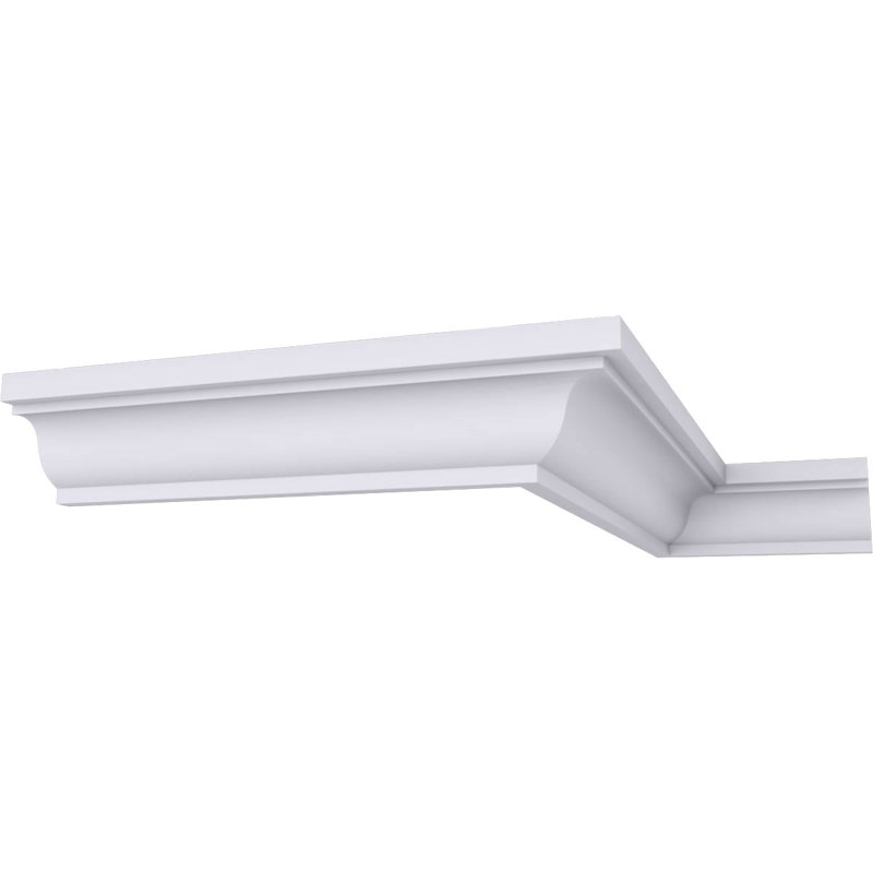 Endurathane Hillsborough Traditional Smooth Crown Moulding, 1 1/4"H x 1 1/4"P x 1 3/4"F x 94 1/2"L, Factory Primed