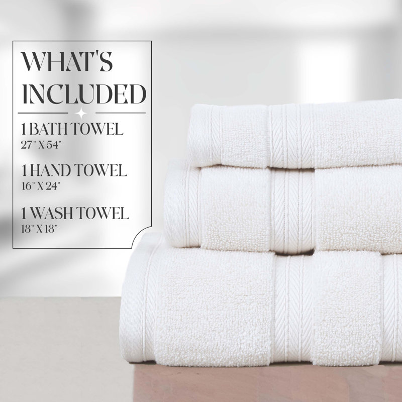 Ensemble de serviettes de bain 100% coton Elegance Essentials 550GSM, Ivoire
