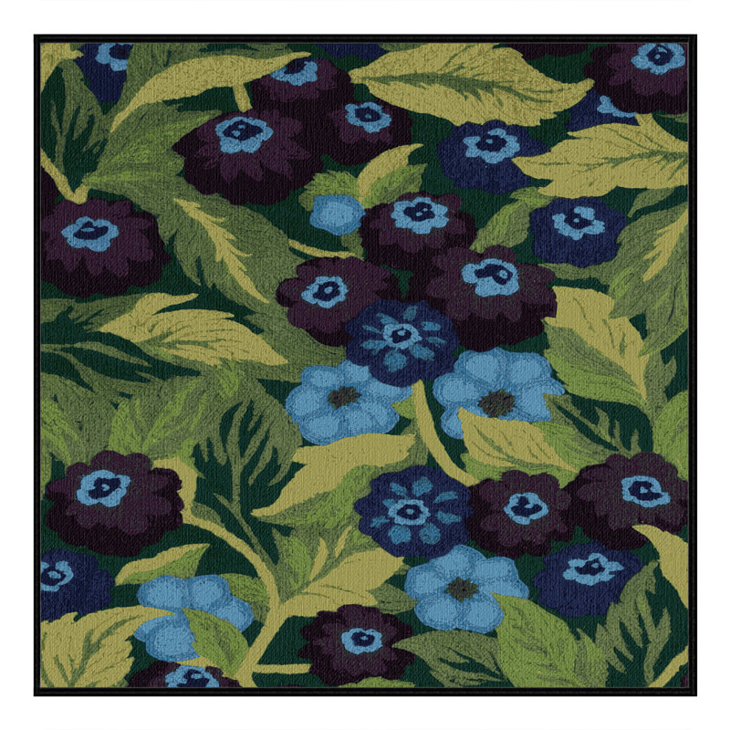  Tapis lavable à la myrtille, Carré 4 pi