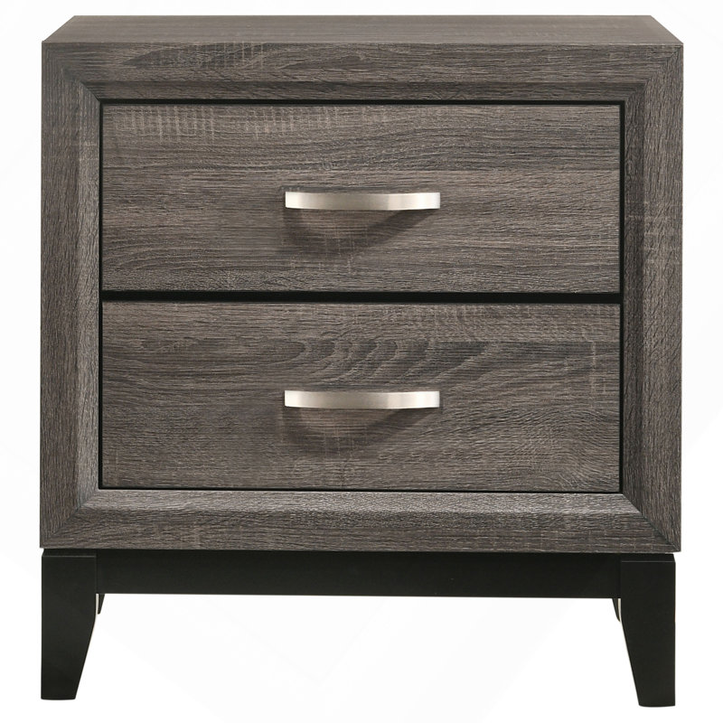 Stephan Grey Oak 2-Drawer Nightstand