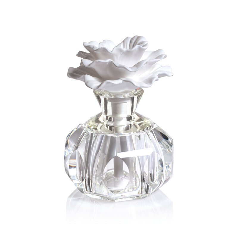 Elegant Crystal and White Porcelain Flower Diffuser