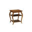 Charmante table d'appoint au fini noyer avec tablettes ouvertes pour une utilisation polyvalente