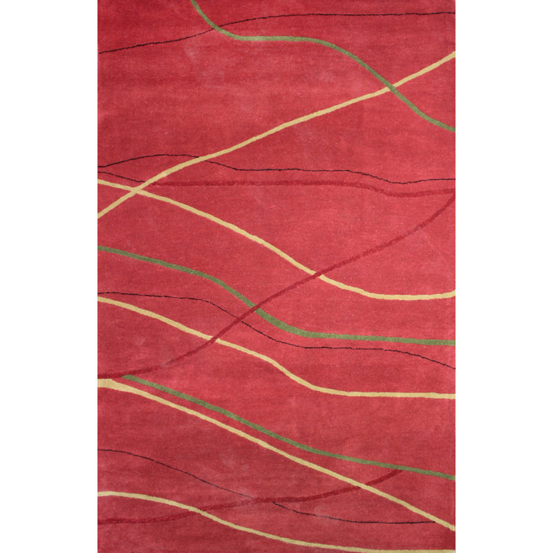 Belen Wool Abstract Indoor Rug, Rectangle 4' x 6'