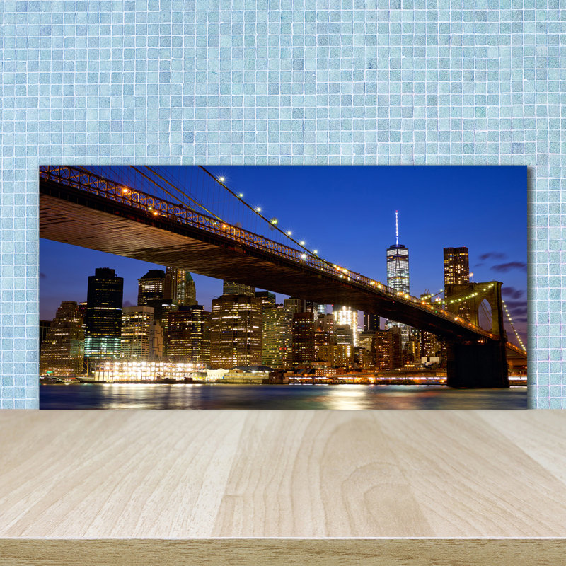 Akasha Blue - Manhattan New York - No Frame Print on Glass