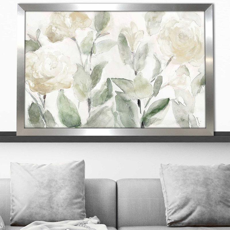 «Hello Spring» par Lanie Loreth - Peinture, H 33,5 po x l 49,5 po x P 1 po, Encadrement argenté