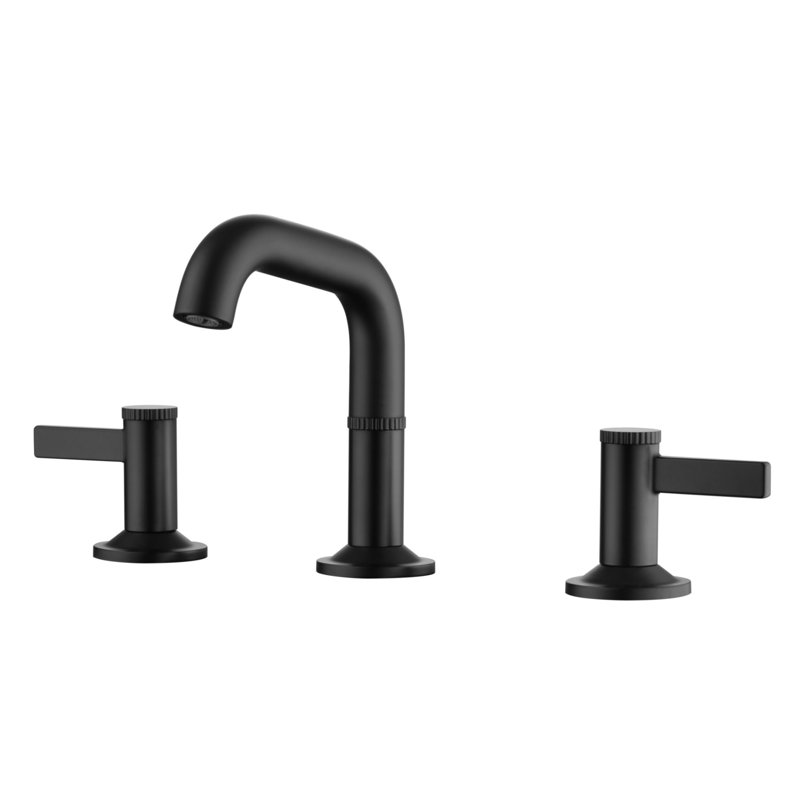 Robinet de salle de bain espacé à deux poignées Maesson Collection, Noir mat