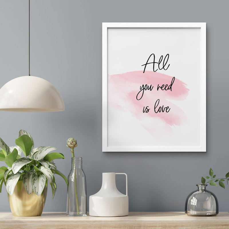 «All You Need Is Love Girl's Room» sur papier, Blanc, H 14 po x l 11 po