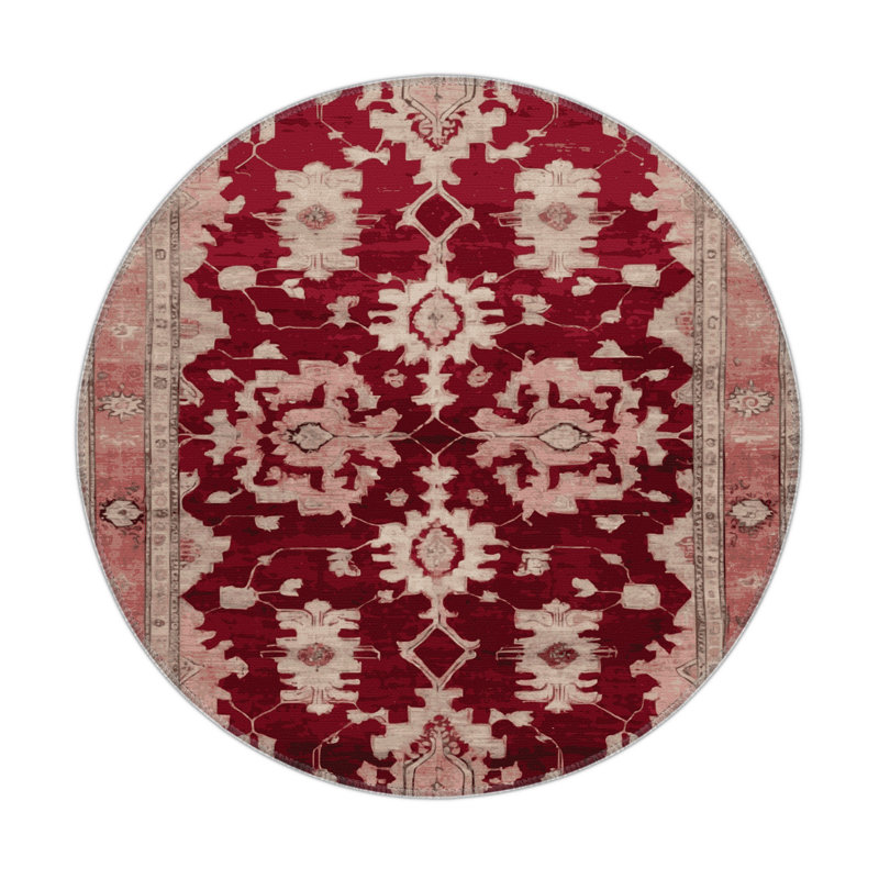 Tapis d'intérieur et d'extérieur surteint beige, Rond 5 pi
