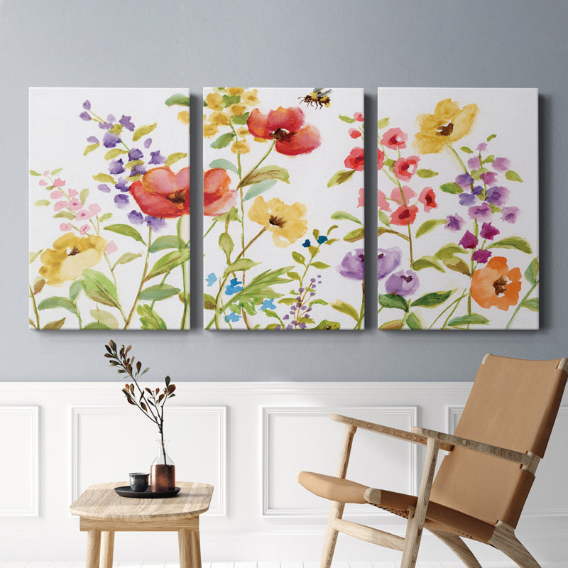 Grenouille de jardin - Toile tendue avec châssis de qualité supérieure - Prêt à être accroché, H 36 po x l 72 po x P 1 po