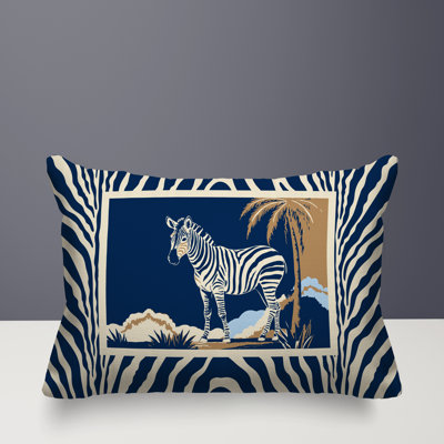 Malboro Zebra Print Reversible Indoor/Outdoor Rectangular Pillow