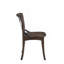 Chaise d'appoint en chêne foncé et finition noire en métal, ensemble de 2