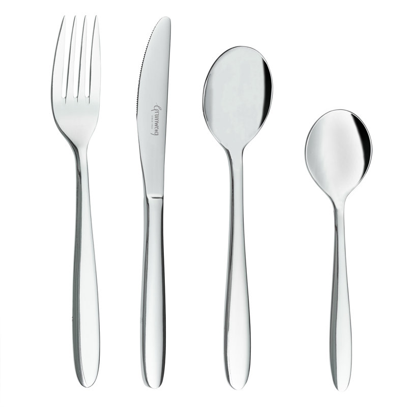 Grunwerg Festival 24 Piece Cutlery Set for 6 People, 18/10 Stainless Steel