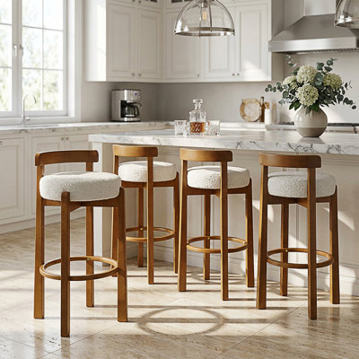 Set of 4 Indoor Low Back Barstool