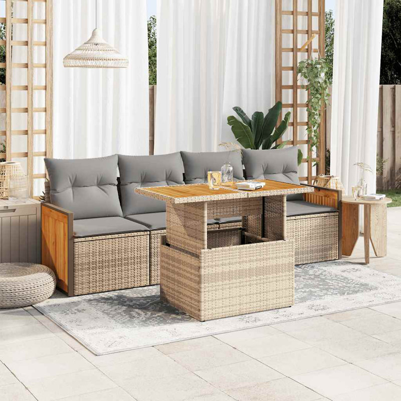  Garden Sofa Set Beige, Light Grey