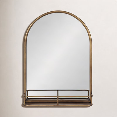 Koda Metal Flat Mirror with Shelves