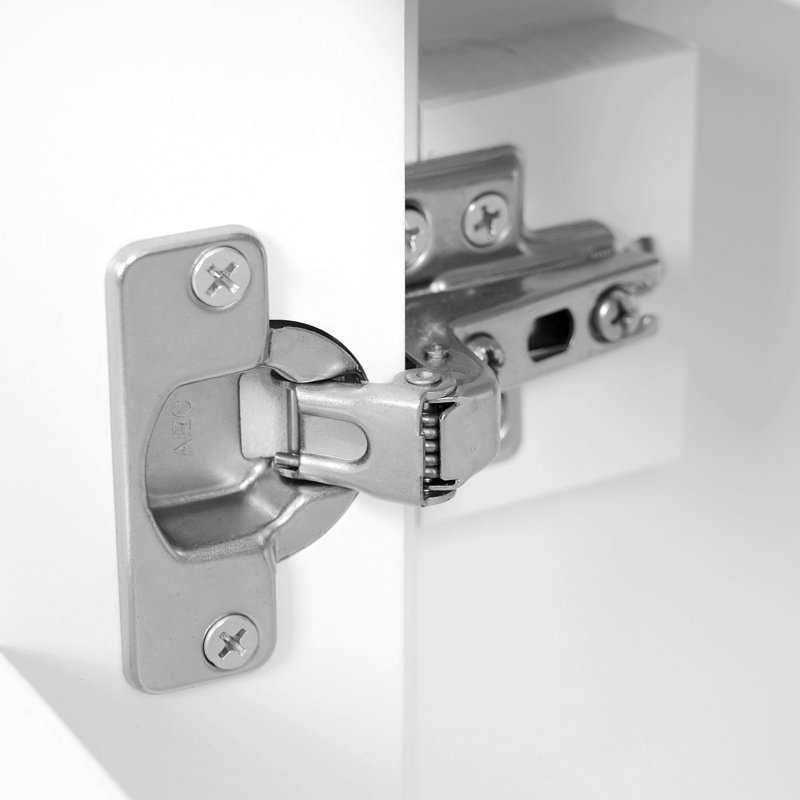 Meuble-lavabo de salle de bain avec lavabo et portes à fermeture douce, Blanc