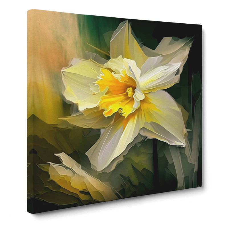 Daffodil Abstract Expressionism - Print