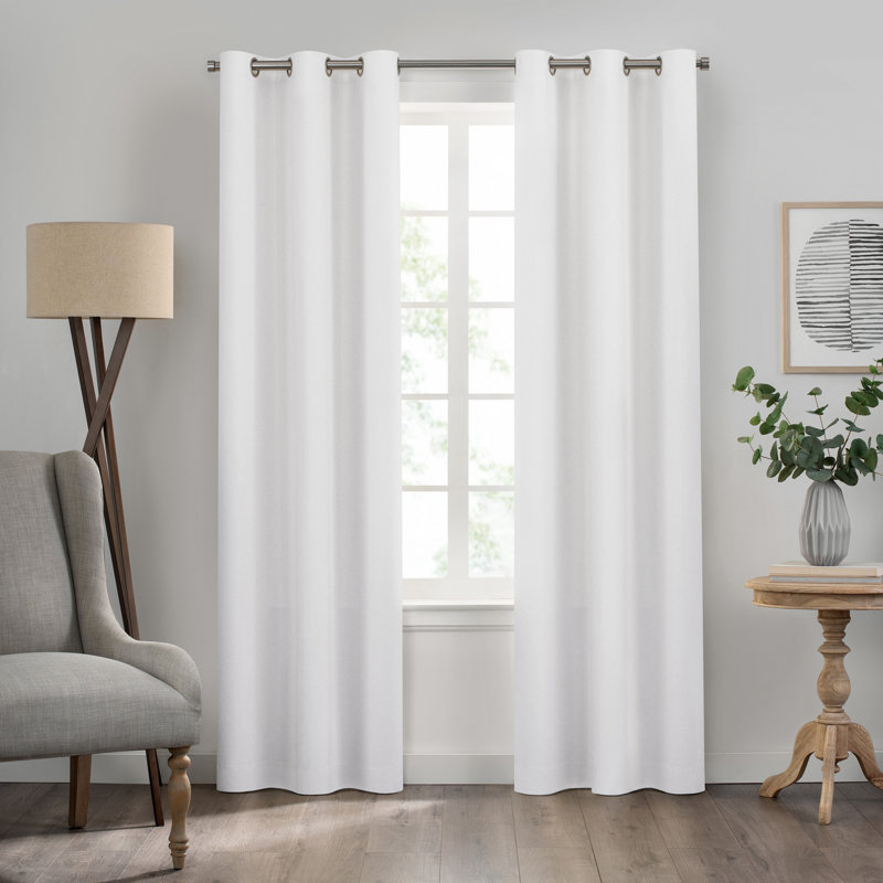 Eclipse Kendall Grommet Solid Blackout Curtain Panel, 42" W x 84" L, Charcoal