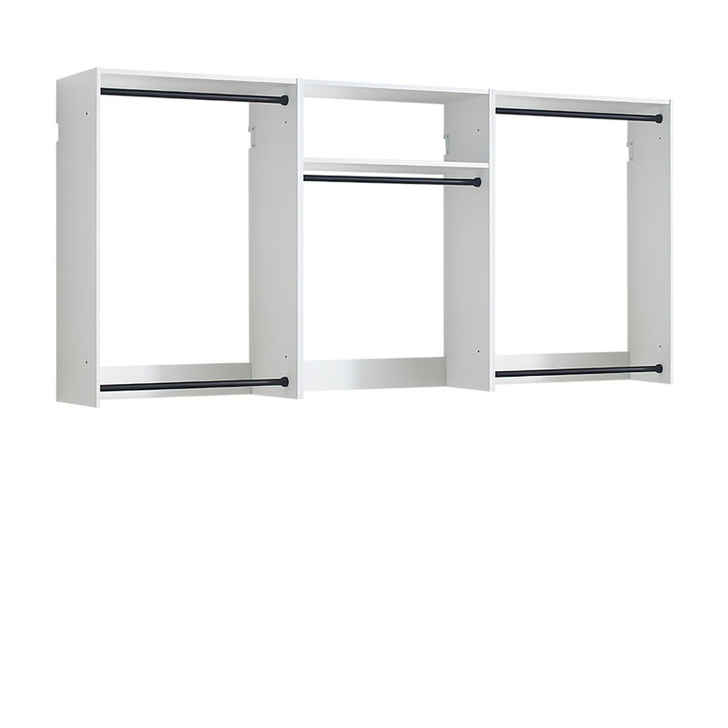 Devi Wall Mounted Wood Closet System, White