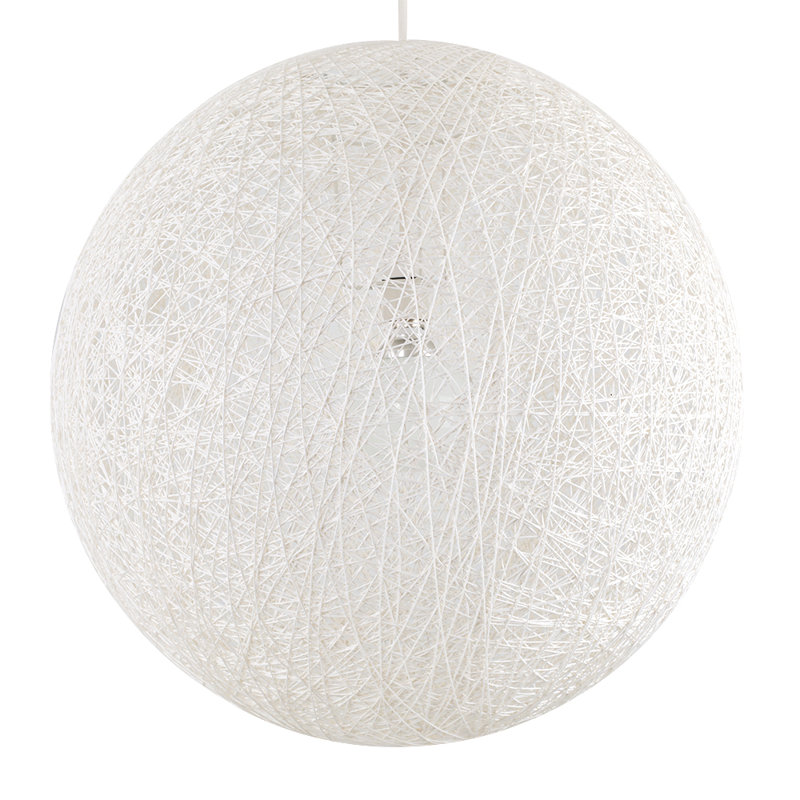 Bjorn 53cm Wicker Sphere Pendant Shade, White, BC/B22