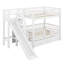 Lit superposé simple au-dessus de simple avec escalier et glissade, lit superposé en bois massif avec tiroirs de rangement pour enfants, aucun sommier nécessaire-196261717