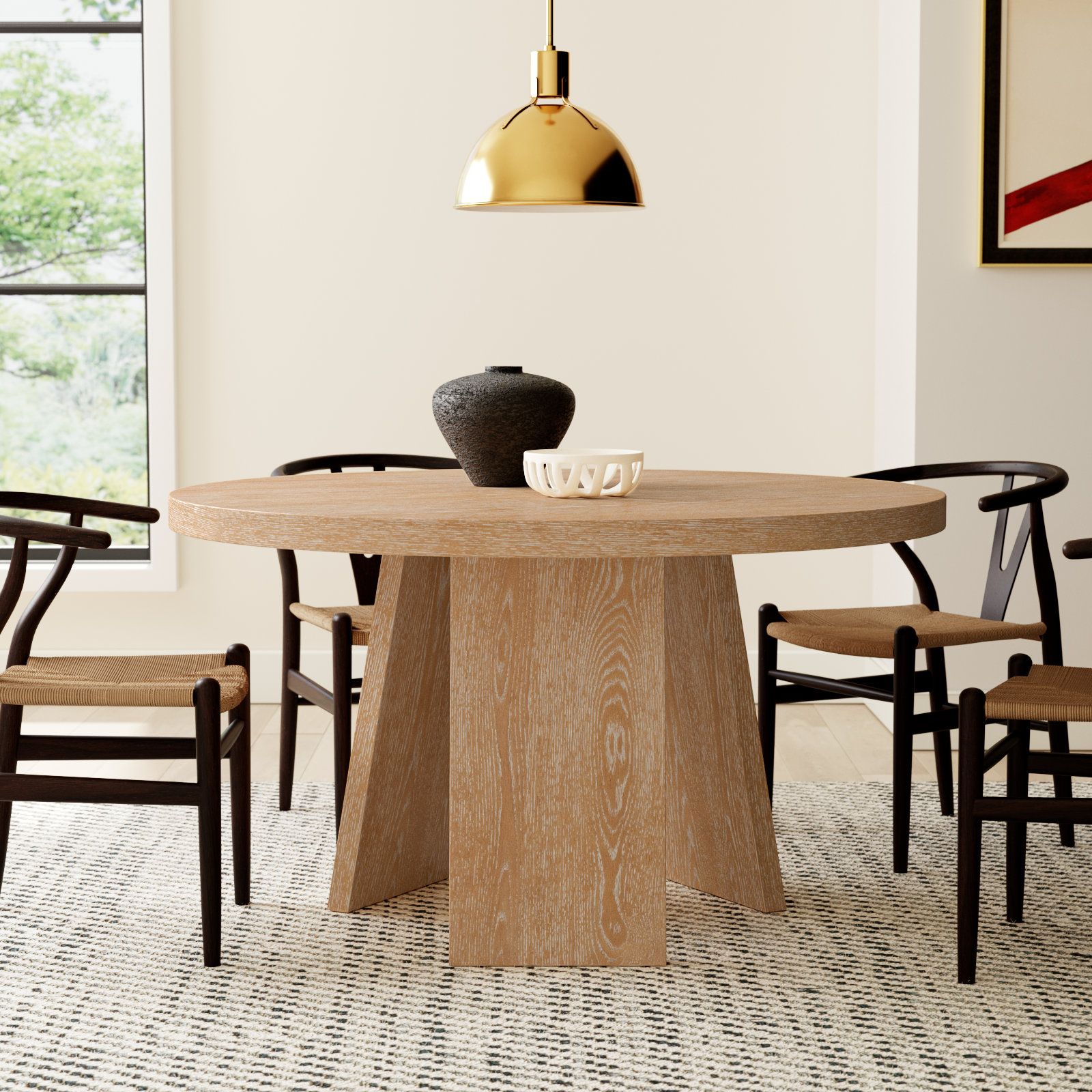 Mattelynn 54'' Round Dining Table, Rustic Oak