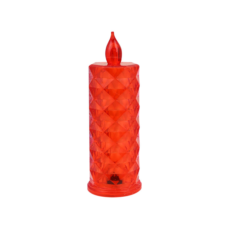 Bougie sans flamme avec motif de réfraction à projection de lumière à DEL avec bougie électronique et décoration de table en imitation de cristal